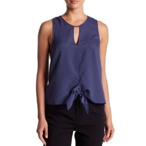 🆕 BCBGeneration Navy Blouse with End ties in the bottom front. NWOT